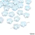 Lichtblauwe 12mm bloemvormige keramische kraal met geglazuurde afwerking DIY - Bloem / 2 Stuks/Verpakking (12mm) / Blauw