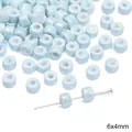 Lichtblauwe keramische kralen 6x4mm in de vorm van een pootje voor DIY-sieraden - Cilinder / 5 Stuks/Verpakking (6x4mm) / Blauw