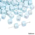 6x6mm lichtblauwe vierkante keramische kralen met glazuur voor DIY sieraden maken - Kleine kubus / 5 Stuks/Verpakking (6x6mm) / Blauw