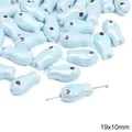Lichtblauwe keramische viskraal met parelglans voor DIY sieraden maken 19x10mm - Double Sided Fish / 2 Stuks/Verpakking (19x10mm) / Blauw