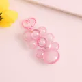 Close-up of pink acrylic Mickey shaped keychain with glitter beads and heart clasp - Dreamy Pink Bead (5219-2) / Pink