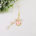 Détail de bijou de téléphone avec pendentif pêche et lettres en émail doré - Style Pêche (yc5241-6)