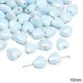 10mm lichtblauwe hartvormige keramische kraal met parelglans voor DIY sieraden maken - Klein Hart / 4 Stuks/Pak (10mm) / Blauw