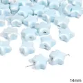 Lichtblauwe 14mm stervormige keramische kralen met parelglans voor DIY sieraden maken - Pentagram / 2 Stuks/Verpakking (14mm) / Blauw