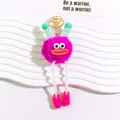 Detail of creative potato plush keychain with big eyes and a pink sausage mouth - Fuchsia Monster Style (yc5281-8)