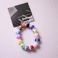 Macro detail of billiard ball bead keychain with colorful number patterns and metal ring - Bracelet Pendant (yc5317-Bracelet Spring Buckle)