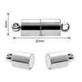 Silver cylindrical 6mm magnetic clasps for DIY jewelry necklace and bracelet making - Cylinder Style (FKC023-06)