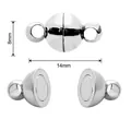 Bright silver cylindrical magnetic clasp 14x8mm for DIY necklace and bracelet crafting - Smooth Style (FKC023-09)