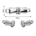 Silver cylindrical magnetic clasp 5mm x 18mm for DIY jewelry necklace and bracelet - Style 14 (FKC023-14)