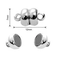 Bright silver 12mm cylindrical magnetic clasp for necklaces and bracelets DIY - Style 16 (FKC023-16)