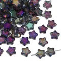 8mm purple star-shaped iridescent glass beads with AB coating for DIY jewelry making - 8mm (approx. 1mm hole, 10 Pieces/Pack) / Purple