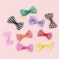 DIY Karo-Stoffschleifen-Set in neun Farben für Haarschmuck und Bastelarbeiten - Zufällige Mischfarben