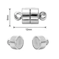 Silver 6mm cylindrical magnetic clasps for DIY necklace and jewelry making connectors - Style 17 (FKC023-17)