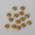 Perline distanziatrici dorate retrò con motivo goffrato per bracciali e gioielli fai da te - 50 Pezzi (6mm x 4mm) / Oro