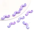 Iridescent purple AB color mustache beads for DIY jewelry and phone chain making - Mustache / 24x9mm (10 Pieces/Pack) / Purple