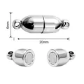 Silver cylindrical magnetic clasp 6mm x 20mm for DIY jewelry necklace and bracelet - Style 20 (FKC023-20)