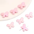 Pink iridescent acrylic butterfly charm beads for DIY jewelry and phone chain crafting - Butterfly / 17x12mm / Pink