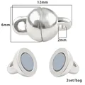 Silver-plated spherical magnetic jewelry clasps for DIY bracelet and necklace making - Silver Style 23 (FKC023-23)