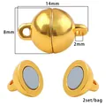 8mm golden spherical magnetic clasps for DIY necklace and bracelet jewelry making - Gold Style 24 (FKC023-24)