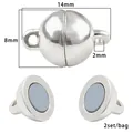 Silver ball magnetic clasp for DIY jewelry making, 14mm length and 8mm diameter - Silver Style 25 (FKC023-25)