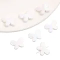 Iridescent white acrylic butterfly beads with holographic luster for DIY jewelry making - Butterfly / 17x12mm / White