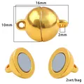 Golden spherical magnetic jewelry clasp for necklaces and bracelets with 10mm diameter - Gold Style 26 (FKC023-26)