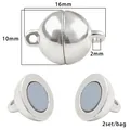 Polished silver magnetic cylinder clasp for DIY bracelets and necklaces, 16mm x 10mm - Silver Style 27 (FKC023-27)