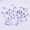 Faceted purple crystal teardrop beads with aurora coating for DIY jewelry making - 9x8mm, Aperture approx 1mm, 10 Pcs/Pack / #04 Crystal Purple