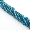 Deep blue bicone faceted crystal beads for DIY jewelry and handmade earrings - 6mm 1 String/Pack (Approx. 40-45 Beads) / Peacock Blue