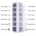 DIY jewelry kit with silver and bronze lobster clasps and jump rings in a 12-grid box - Silver And Antique Bronze
