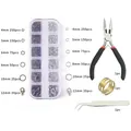 DIY jewelry making kit with lobster clasps, jump rings and essential tools in storage box - Silver Antique Bronze with Tools