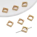 Golden square CCB beads with center hole for DIY bracelet and jewelry making - Square Shape (BSE048) / 20 Pieces/Pack (10x10mm) / Gold
