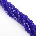 6mm dark blue bicone crystal glass beads for DIY handmade jewelry and earring making - 6mm 1 String/Pack (Approx. 40-45 Beads) / Dark Blue