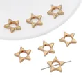 Golden star-shaped CCB spacer beads with central holes for DIY jewelry making - Star Shape (BSE048) / 20 Pieces/Pack (16mm) / Gold