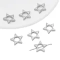 Silver star shaped CCB plastic spacers for DIY jewelry making with central hole - Star Shape (BSE048) / 20 Pieces/Pack (6mm) / Silver