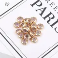 Golden round copper silicone slide beads for DIY jewelry making and bracelets - 6x3mm (Hole approx. 1mm) 10 Pieces/Pack / KC Gold
