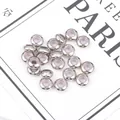 Silver flat round copper stopper beads with silicone core for DIY jewelry making - 6x3mm (Hole approx. 1mm) 10 Pieces/Pack / White Gold