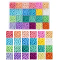 24 colors DIY glass seed beads set in transparent storage box for jewelry making - 1 Set/Pack / 24 Grids 4mm Opaque Seed Beads (Total 3600 Pcs)