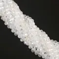 6/8mm faceted glass rondelle beads with AB rainbow coating for DIY jewelry making - 8mm (65 Pcs/Pack) / AB White