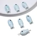 Graziosi ciondoli a forma di pesce in ceramica azzurra per gioielli fai-da-te e bracciali - 2 Pezzi/Confezione (10x19mm) / Azzurro