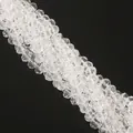 Faceted transparent crystal glass rondelle beads arranged in multiple rows for DIY jewelry - 8mm (65 Pcs/Pack) / Clear White