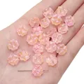 Rosa-orangefarbene Kleeblattperlen aus Milchglas für DIY-Schmuckherstellung - 10x10mm (20 Stk. pro Packung) / Orangerosa