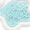 Perles synthétiques bleu clair sans trou pour bijoux DIY et décor de boîte à maquillage - Bleu clair