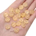 Translucent yellow glass four-leaf clover beads for DIY jewelry making crafts - Yellow