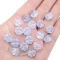 Light blue translucent clover glass beads for DIY jewelry making and necklace crafting - Light Blue