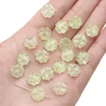 Iridescent light green glass clover spacer beads for DIY jewelry making and crafts - Light Green