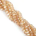 Champagne gold faceted rondelle crystal glass beads for DIY bracelet jewelry making - 6mm (80-85 Pcs/Pack) / AB Gold Champagne
