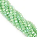 Strands of light green faceted crystal wheel beads with AB rainbow coating for jewelry - 8mm (65 Pcs/Pack) / AB Medium Jade Green