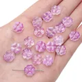Translucent purple frosted glass flower beads for DIY jewelry and necklaces - Lilac