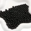 Perles rondes en ABS noir brillant pour bijoux DIY et remplissage de boîtes - Noir